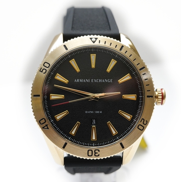 ARMANI EXCHANGE BLACK SILICONE WATCH - Picture 2 of 10